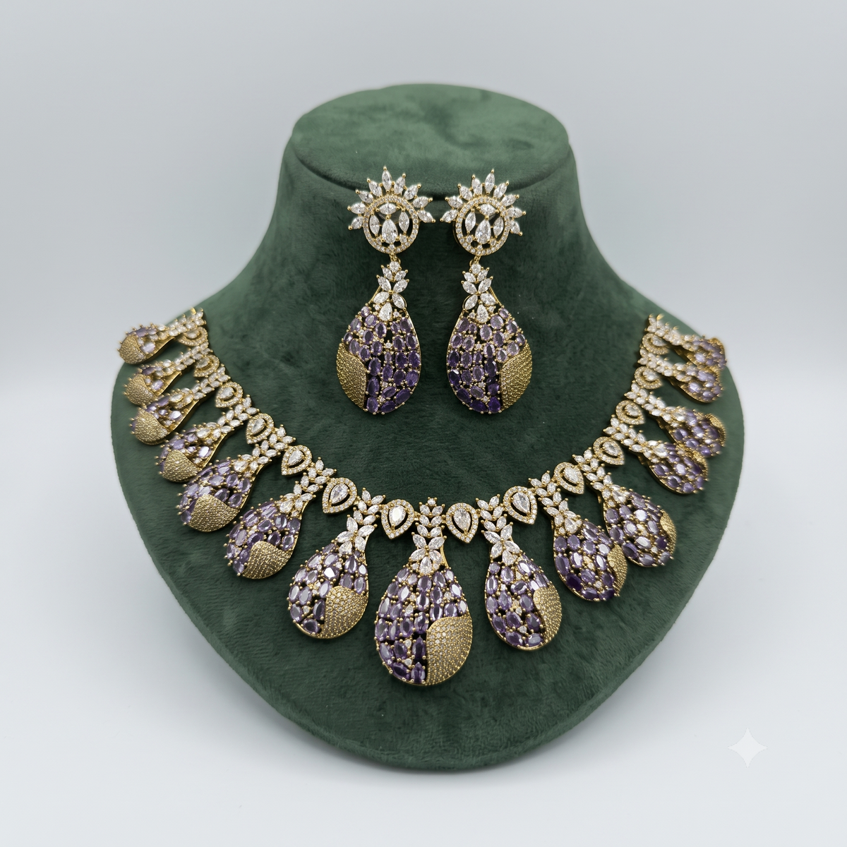 Zoya Royal Teardrop CZ Necklace Set