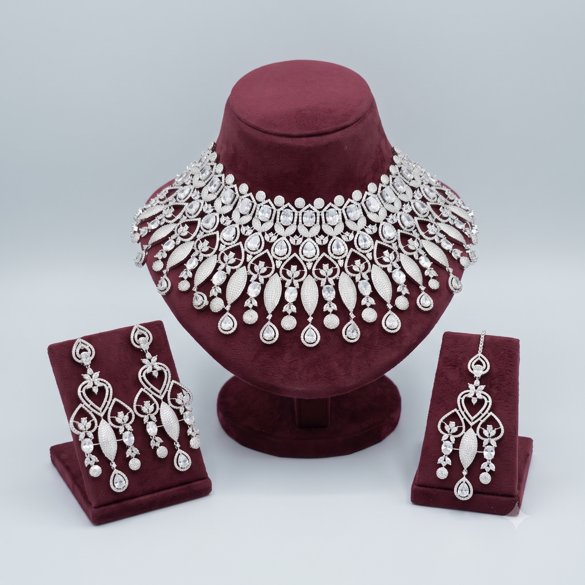 Keya Royal Oval-Cut CZ Grand Choker Set
