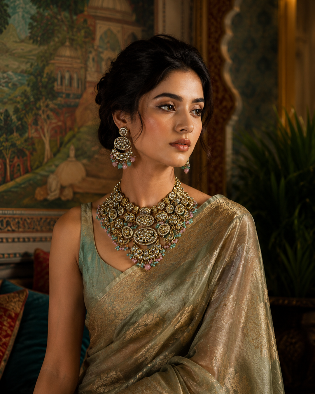 Azzaro Choker Kundan Necklace Set